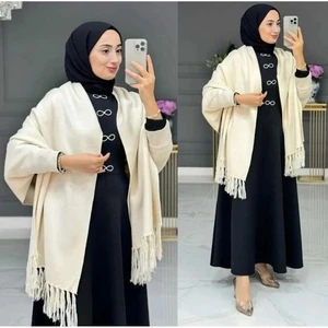 Kadın Ucu Püsküllü Triko Prenses Model Şal Panço