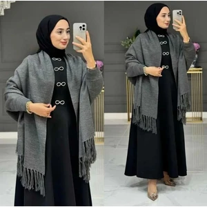 Kadın Ucu Püsküllü Triko Prenses Model Şal Panço