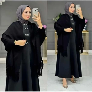 Kadın Ucu Püsküllü Triko Prenses Model Şal Panço