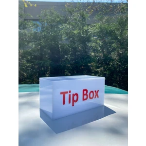 Pleksi Marketi Beyaz Pleksi Tip Bo x  Bahşiş Kutusu