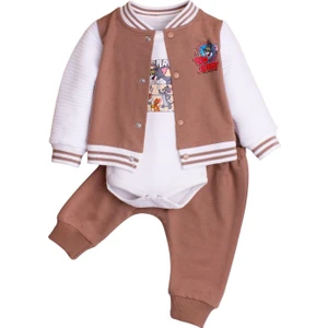 %100 Pamuklu Tom ve Jerry Kumaş Zıbınlı Bebek 3'lü Takım