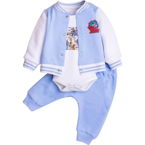 %100 Pamuklu Tom ve Jerry Kumaş Zıbınlı Bebek 3'lü Takım