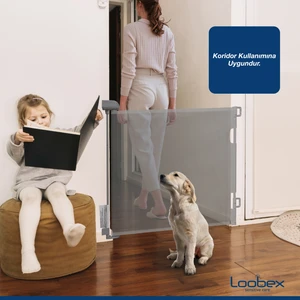 Katlanabilir Çocuk ve Evcil Hayvan Güvenlik Kapısı ve Merdiven Bariyeri 180 cm Gri