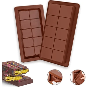 2 Adet Dubai Çikolatası Kalıbı - Büyük Tablet Çikolata Kalıbı Silikon Kalıp