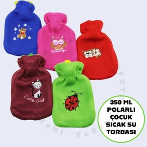 Polar Kılıflı Karışık Emojili Sıcak Su Torbası 350 ml Çocuk Sıcak Su Torbası El Isıtıcı