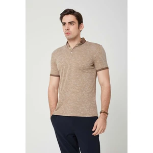 Yakası Triko Polo Yaka Erkek Hardal Sarı Tshirt