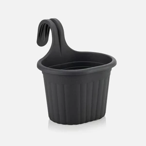 Tombik Saksı Askılı Balkon Saksısı 3 Litre Antrasit