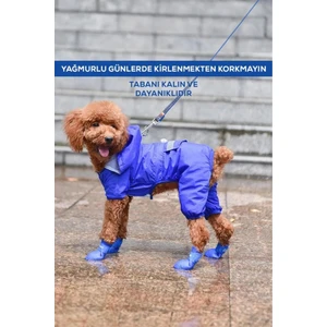 Trade Bazaar Kedi ve Köpekler Için Pati Ayakkabısı Silikon Kaymaz Taban Cırt Cırtlı Pati Ayakkabısı