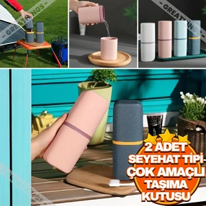 2 Adet Çok Amaçlı Seyahat Tipi Diş Fırçası Diş Macunu Kutusu | Çok Amaçlı Gözlük, Aksesuar Kutusu