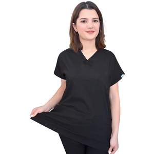 Nur Medikal Giyim Siyah Likralı Üst Forma