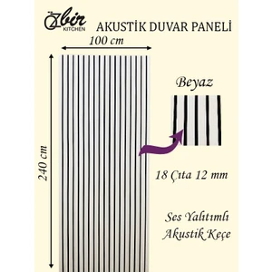 Özbir Mobilya Beyaz Akustik Duvar Paneli 100X240 Ahşap Duvar Paneli