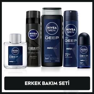 MEN Erkek Damat Bohça Seti, Duş Jeli 500ml, Deodorant 150ml, Roll-on 50ml, Tıraş Köpüğü, Losyon100ml