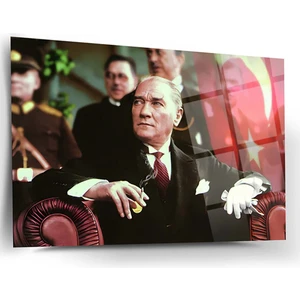 Atatürk 4mm Kırılmaz Temperli Yüksek Çözünürlüklü Cam Tablo