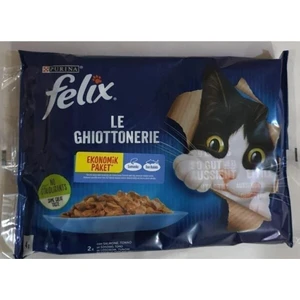 Somonlu ve Ton Balıklı Ekonomik Paket 4 x 85 gr 6 Adet Yetişkin Kedi Pounch