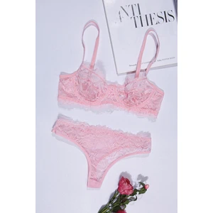 La Linaa Anna Dantel Balenli Kapsız Külotlu Sütyen Takım