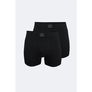 Erkek Siyah 2 Li Pamuk Elastan Uzun Boxer 2M073