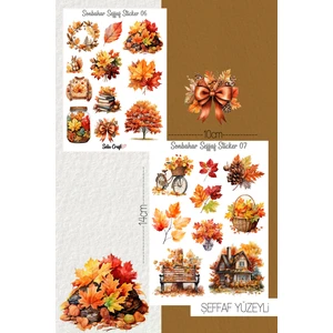 Selis Craft Sonbahar Temalı Şeffaf Sticker 06-07 Ajanda Planlayıcı Bullet Journal Için Uygundur