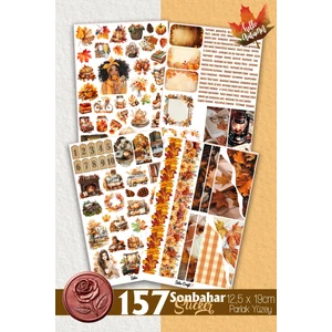 Selis Craft Sonbahar Journal Sticker Set 01 Ajanda Planlayıcı Bullet Journal Için Uygundur