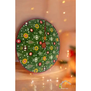 Yılbaşı Yeşil Ayak Halısı, Yılbaşı Ağacı Altı Örtüsü, Çam Ağacı Eteği Yıkanabilir Cırtlı