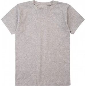 Erkek Çocuk Pamuklu Sıfır Yaka Fanila Tişört Gri Melanj