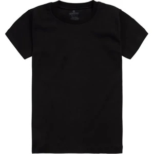 Erkek Çocuk Pamuklu Sıfır Yaka Fanila Tişört Siyah