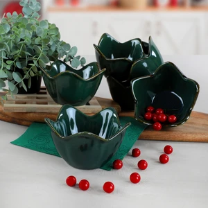 Yılbaşı Zümrüt  Zambak Çerezlik / Sosluk 12 Cm 6 Adet