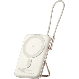 Magsafe Powerbank 10000MAH Standlı 20W Dahili Type-C Kablolu Taşınabilir Hızlı Şarj Cihazı Beyaz