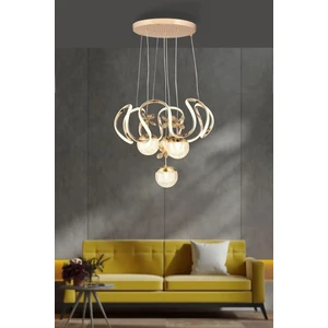 Trend Rose Maxı Toplu Taşlı Modern Sarkıt LED Avize Gold Kaplamalı