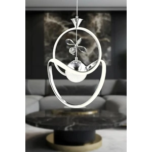 Trend Rose Badem Krom Toplu Taşlı Modern Sarkıt LED Avize