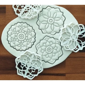 Mandala Desenli Kurabiye Kalıbı Hamur Şekillendirici Seti - 3 Parça