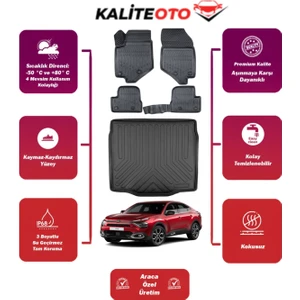 Citroen C4X 2025 Model Bagaj Havuzu+4d Araca Özel Havuzlu Paspas Takımıı Prqx