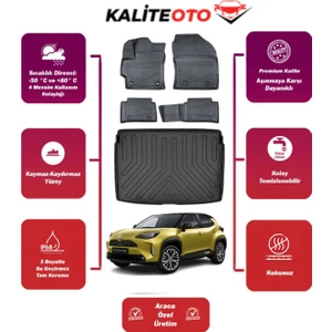Toyota Yaris Cross 2025 Model Üst Bagaj Havuzu+4d Araca Özel Havuzlu Paspas Takımıı Prqx