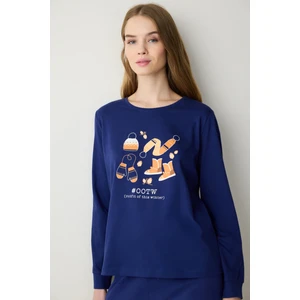 Winter Day Lacivert Sweatshirt Pijama Üstü