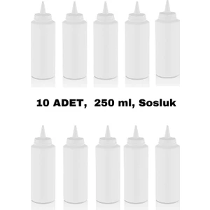 İly Store 10 Adet Beyaz, Fişek Plastik Sosluk, Ketçap, Mayonez, Hardal, Barbekü, Zeytinyağlık, Limonluk, 250 ml