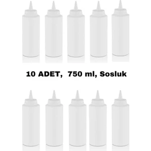 İly Store 10 Adet Beyaz, Fişek Plastik Sosluk, Ketçap, Mayonez, Hardal, Barbekü, Zeytinyağlık, Limonluk, 750 ml