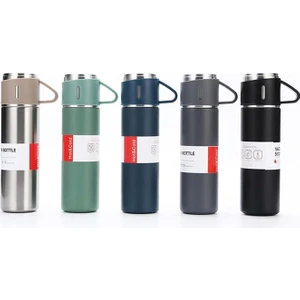Byars Bilişim Byars-Saat Sıcak ve Soğuk Tutan, Sızdırmaz Dayanıklı ve Işlevsel Çelik Termos | 500 ml | Çok Yönlü Kullanım, Paslanmaz Çelik, Dayanıklı ve Uzun Ömürlü, 3 Bardaklı Termos Seti-Byars