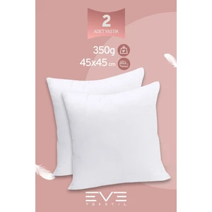 Eve Tekstil 2 Adet Throw Serisi Antialerjik  Silikon Elyaf Dolgulu Kırlent Iç Kare Yastık 45 x 45 cm  350GR
