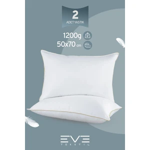 Eve Tekstil 2 Adet Yellow Dream Serisi Fermuarlı Antialerjik Silikon Elyaf Dolgulu Yastık 50 x 70 cm  1200GR