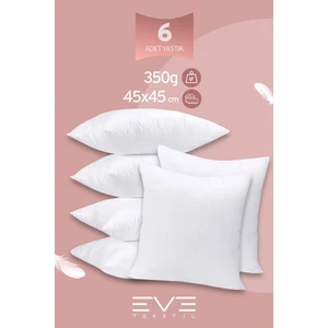 Eve Tekstil 6 Adet Throw Serisi Antialerjik  Silikon Elyaf Dolgulu Kırlent Iç Kare Yastık 45 x 45 cm  350GR