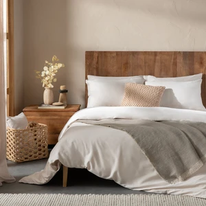 Bambu Noemi Çift Kişilik Çarşaflı Nevresim Takımı 200x220 cm Bej