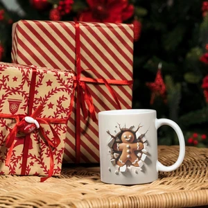 Sevimli Hediye Kurabiye Adam Yılbaşı Kupa Bardak - Kurabiye Adam Kupa