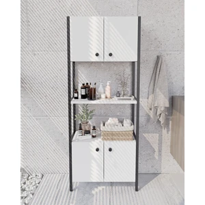 Ygdecor Banyo Düzenleyici Mutfak Rafı Banyo Dolabı Çok Amaçlı Dolap 4 Katlı 4 Kapaklı  Metal Mutfak Düzenleyici Çok Amaçlı Dolap
