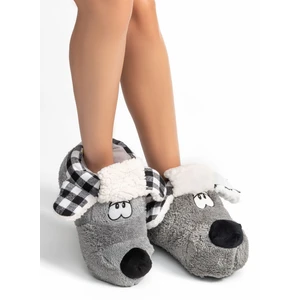 Dodo Kadın,Garson Boy Hayvanlı Panduf Gri 36/41 YY0278