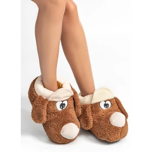 Didi Kadın,Garson Boy Hayvanlı Panduf Kahverengi 36/41 YY0280