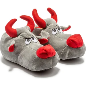 Boğa Erkek Hayvanlı Panduf Gri 41/46 AA0608