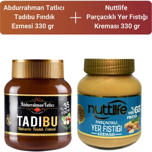 Abdurrahman Tatlıcı Tadıbu 330 Gr+ Nuttlife Parçacıklı Yer Fıstığı Kreması 330 gr