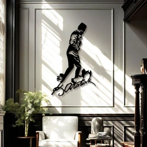 Atatürk Metal Duvar Tablosu - 70 cm Altın - Ev ve Ofis Dekorasyonu - Atatürk İmza Tablosu Kocatepe - Atatürk Portre - Tablolar APT741