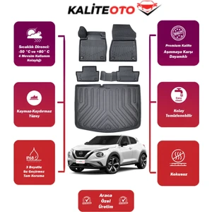 Nissan Juke 2025 Model Alt Bagaj Havuzu+4d Araca Özel Havuzlu Paspas Takımıı Prqx