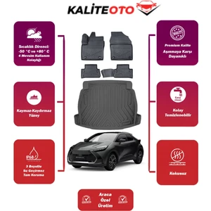 Toyota Chr 2025 Model Bagaj Havuzu+4d Araca Özel Havuzlu Paspas Takımıı Prqx
