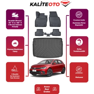 Volkswagen Polo 2023 Model Üst Bagaj Havuzu+4d Araca Özel Havuzlu Paspas Takımıı Prqx